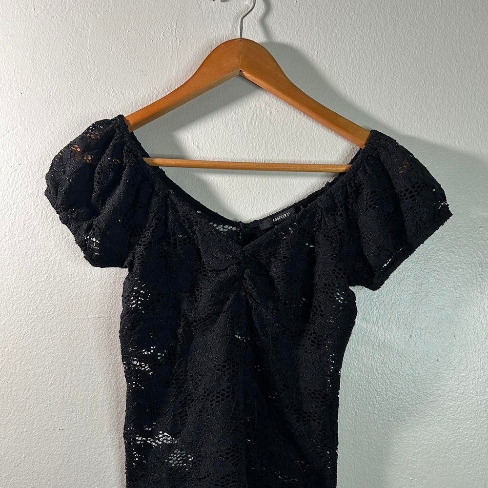 Whimsigoth Dark Grunge Cyberpunk All Lace Stretch Milkmaid Baby Doll Crop Top